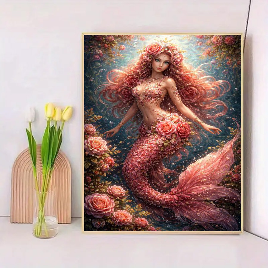 1 piece - 5D-DIY - Flocking cl - Embroidery Rose บทวิจารณ์และราคา