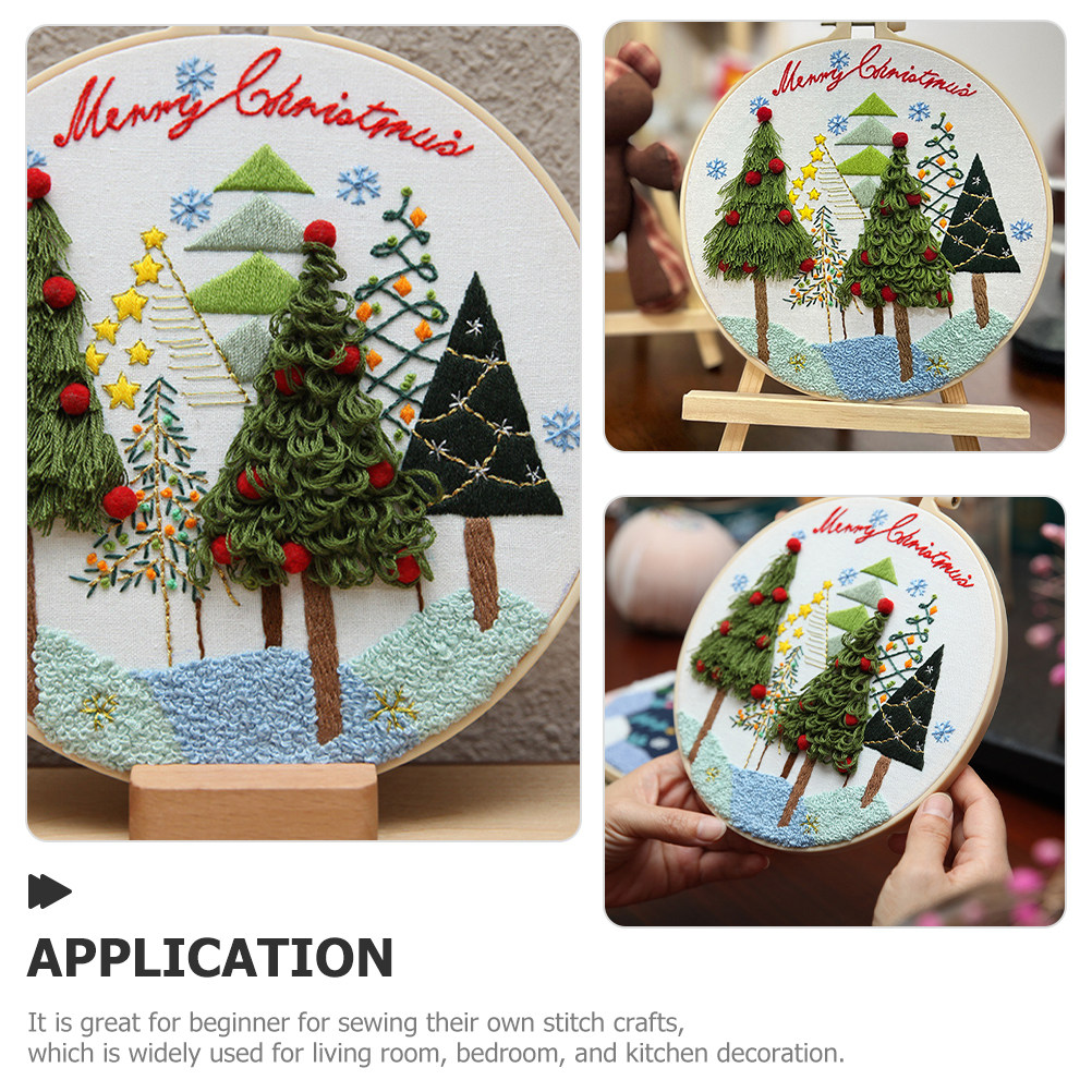 Christmas Embroidery Kit 20cm  - Embroidery Xmas Decorations บทวิจารณ์และราคา