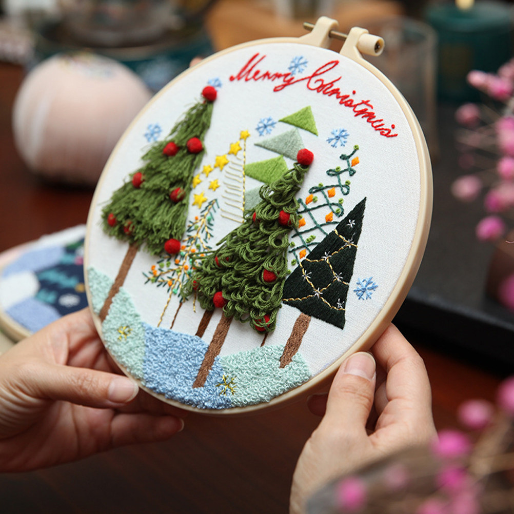 Christmas Embroidery Kit 20cm  - Embroidery Xmas Decorations บทวิจารณ์และราคา