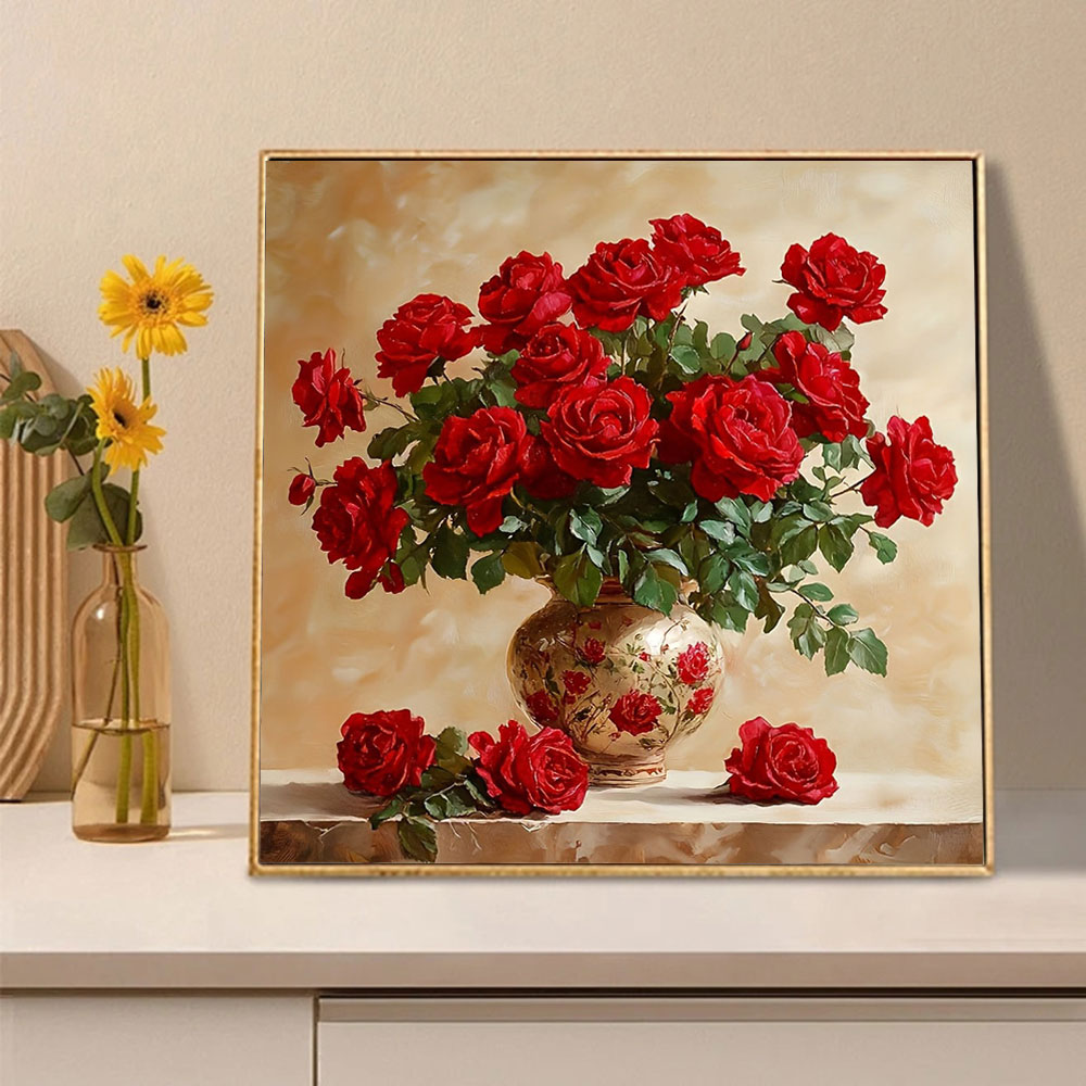 Rose Diamond Painting Full Squ - Embroidery Rose บทวิจารณ์และราคา