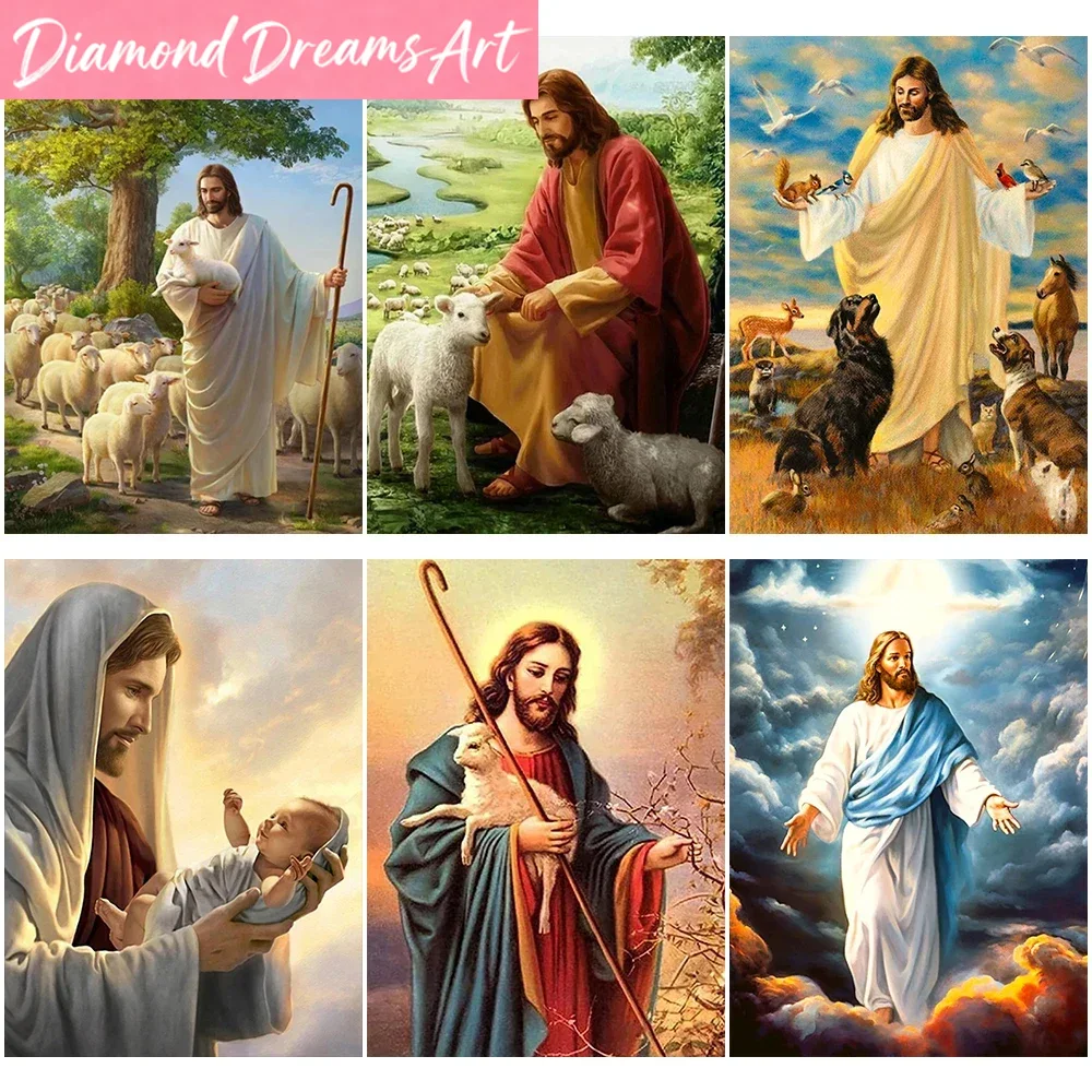 Frameless，DIY Christian Diamon - Embroidery Jesus บทวิจารณ์และราคา