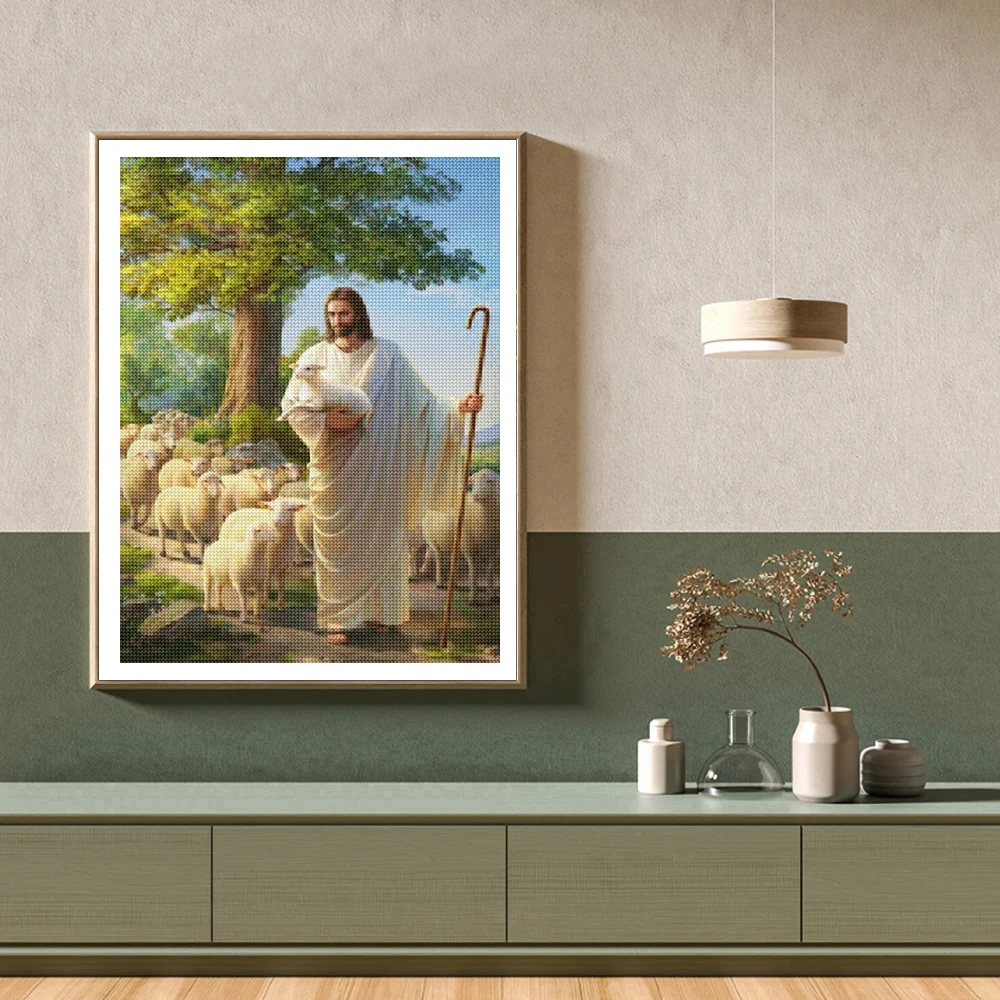 Frameless，DIY Christian Diamon - Embroidery Jesus บทวิจารณ์และราคา