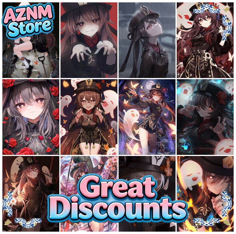 Genshin Impact Hu Tao Anime Di - Embroidery Canvas บทวิจารณ์และราคา