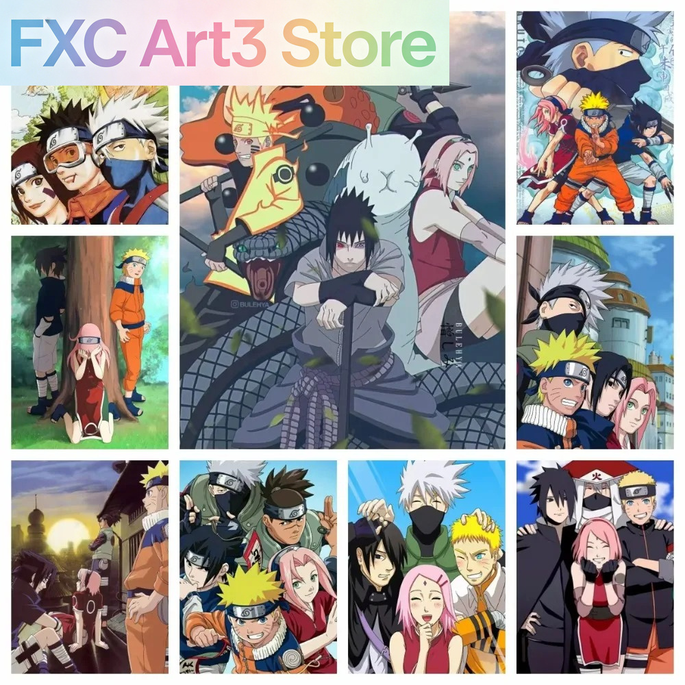 Frameless 1pc Naruto Class Sev - Embroidery Canvas บทวิจารณ์และราคา