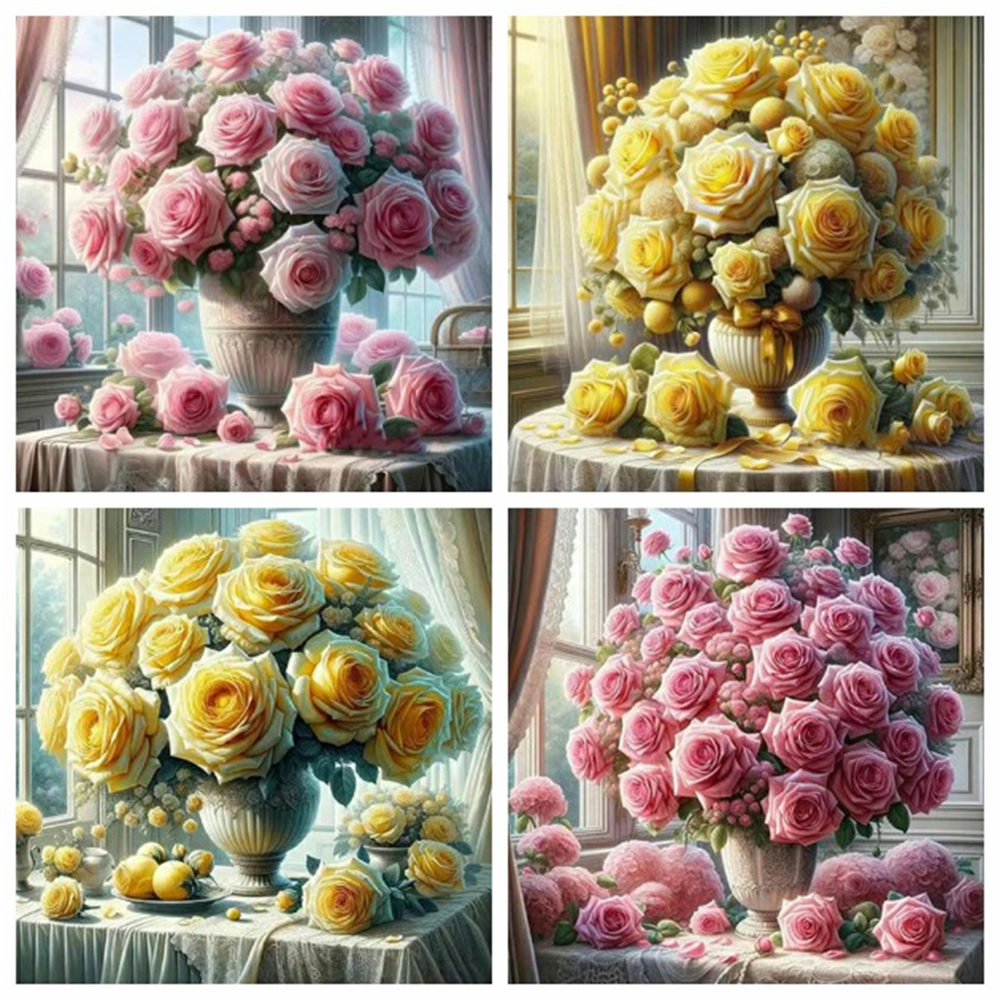 1PC frameless  5D Diy Diamond  - Embroidery Rose บทวิจารณ์และราคา