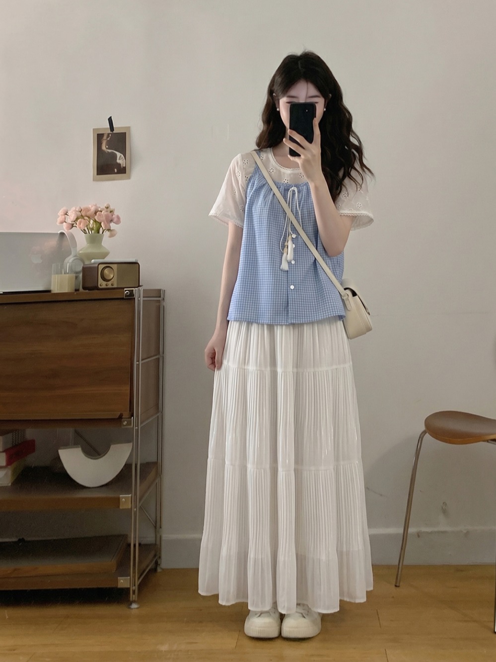 plus Size Summer New Hollow ou - Embroidery Blouse บทวิจารณ์และราคา