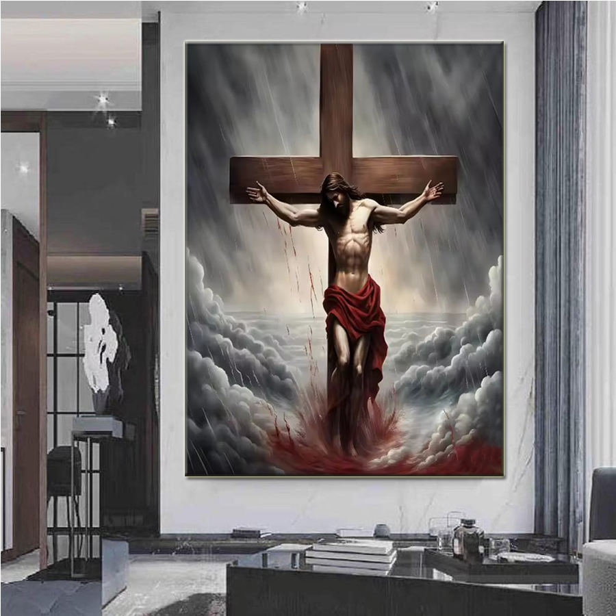 Lamb of God and Cross Scared H - Embroidery Jesus บทวิจารณ์และราคา