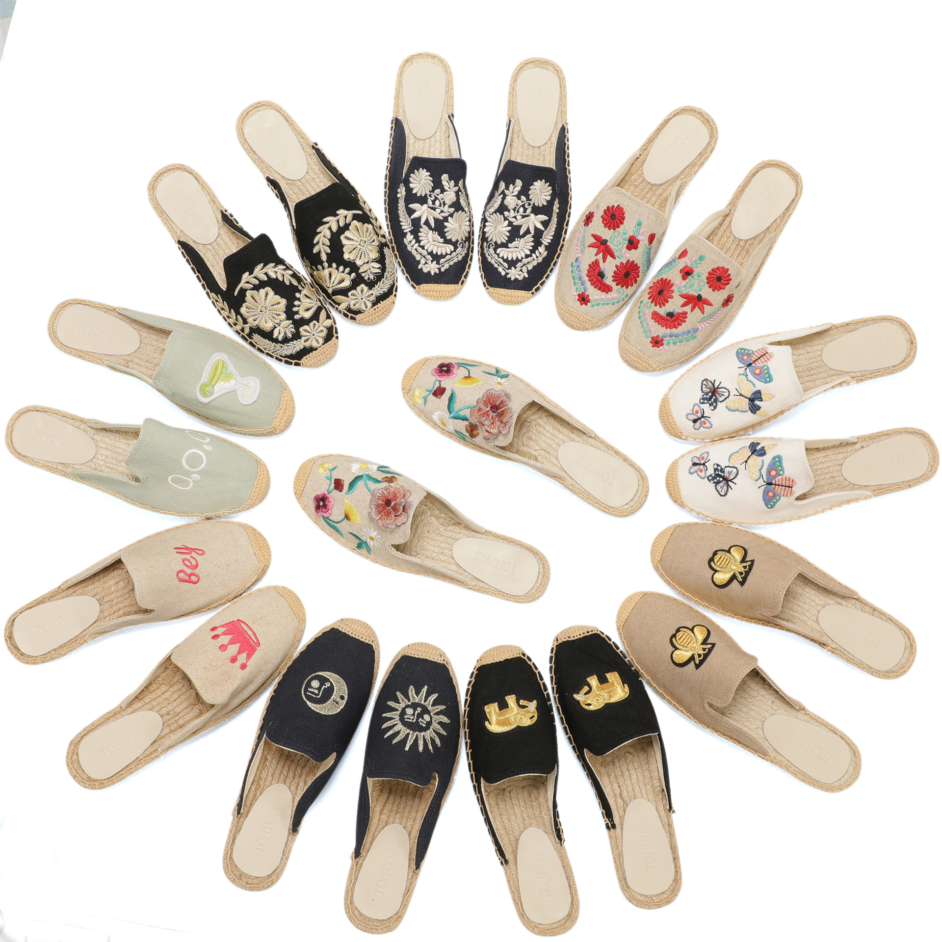 Women Floral Embroidered Espad - Embroidery Canvas บทวิจารณ์และราคา