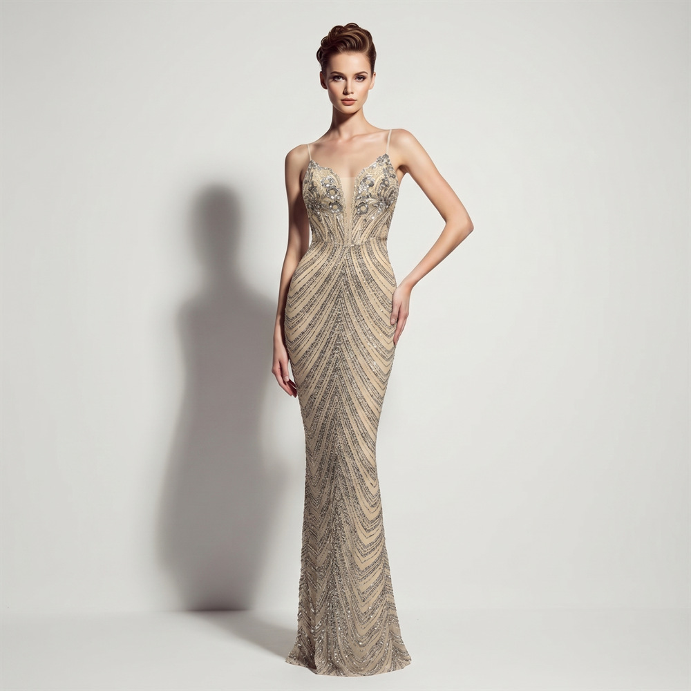 Women Spaghetti Strap Deep V-N - Embroidery Beads บทวิจารณ์และราคา