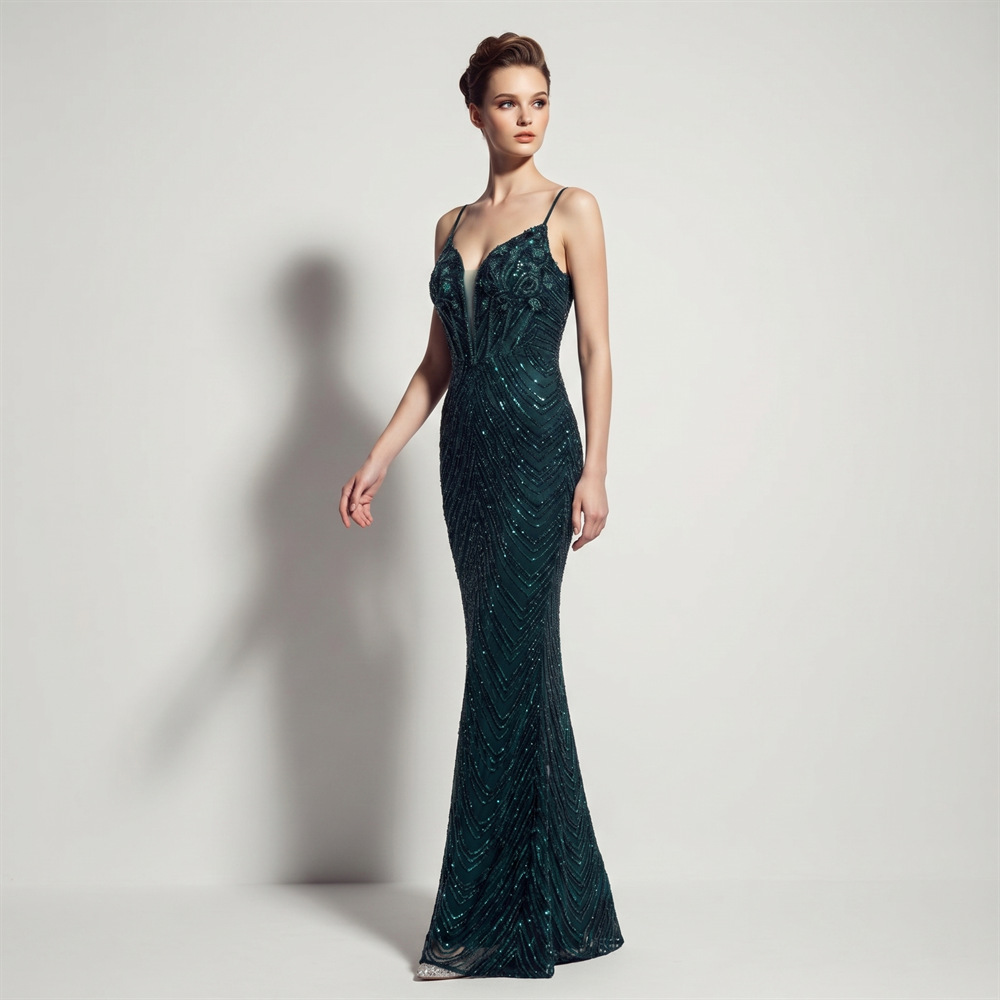 Women Spaghetti Strap Deep V-N - Embroidery Beads บทวิจารณ์และราคา