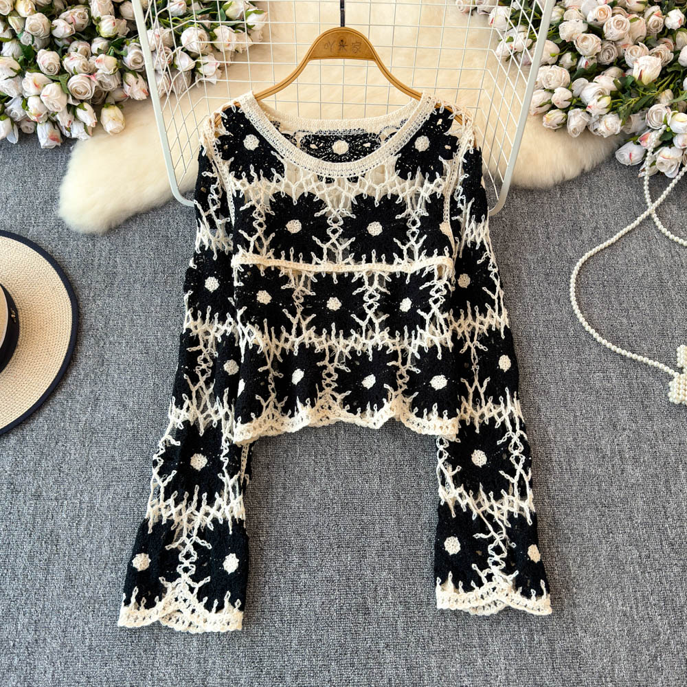 Floral Crochet Top for Women L - Embroidery Daisy บทวิจารณ์และราคา
