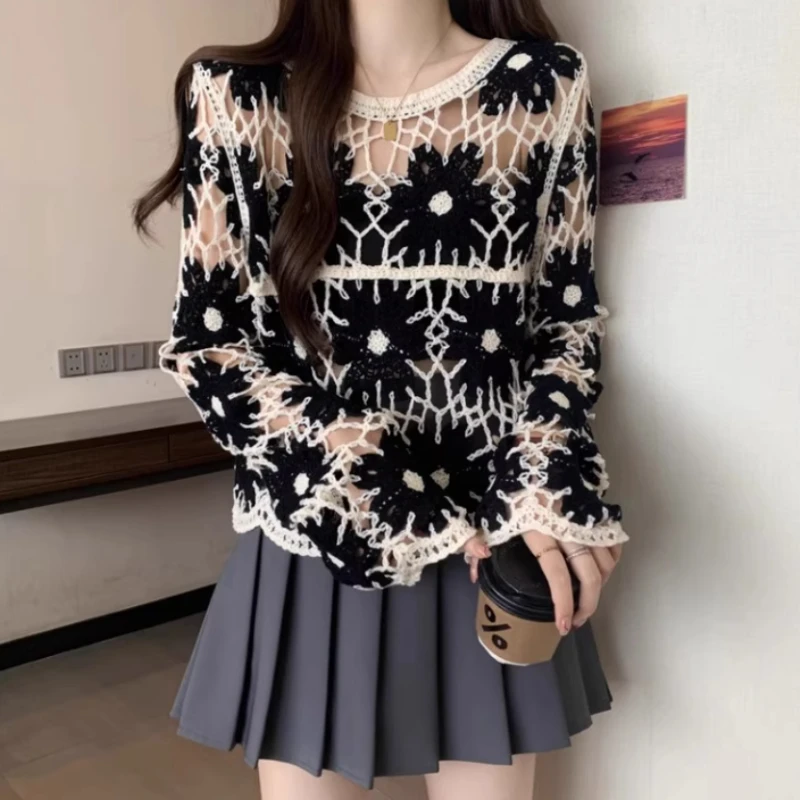 Floral Crochet Top for Women L - Embroidery Daisy บทวิจารณ์และราคา