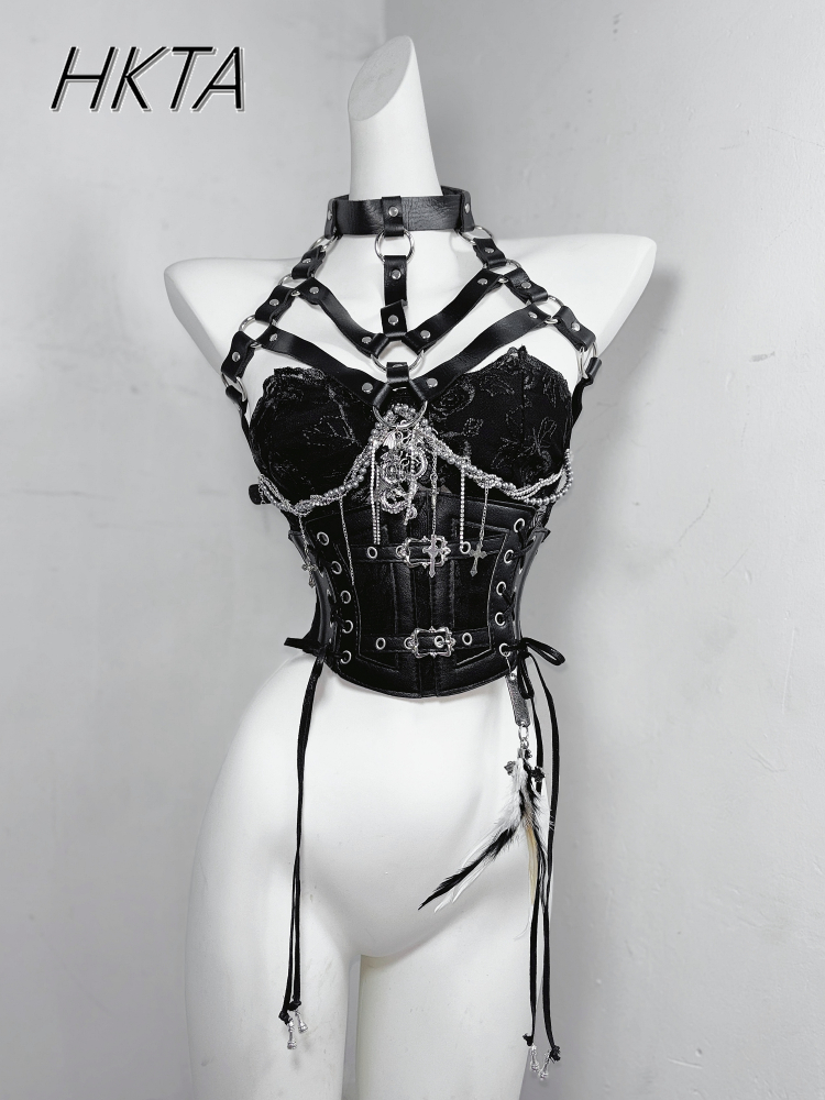 Dark Style Goth Metal Chain Wa - Embroidery Rose บทวิจารณ์และราคา
