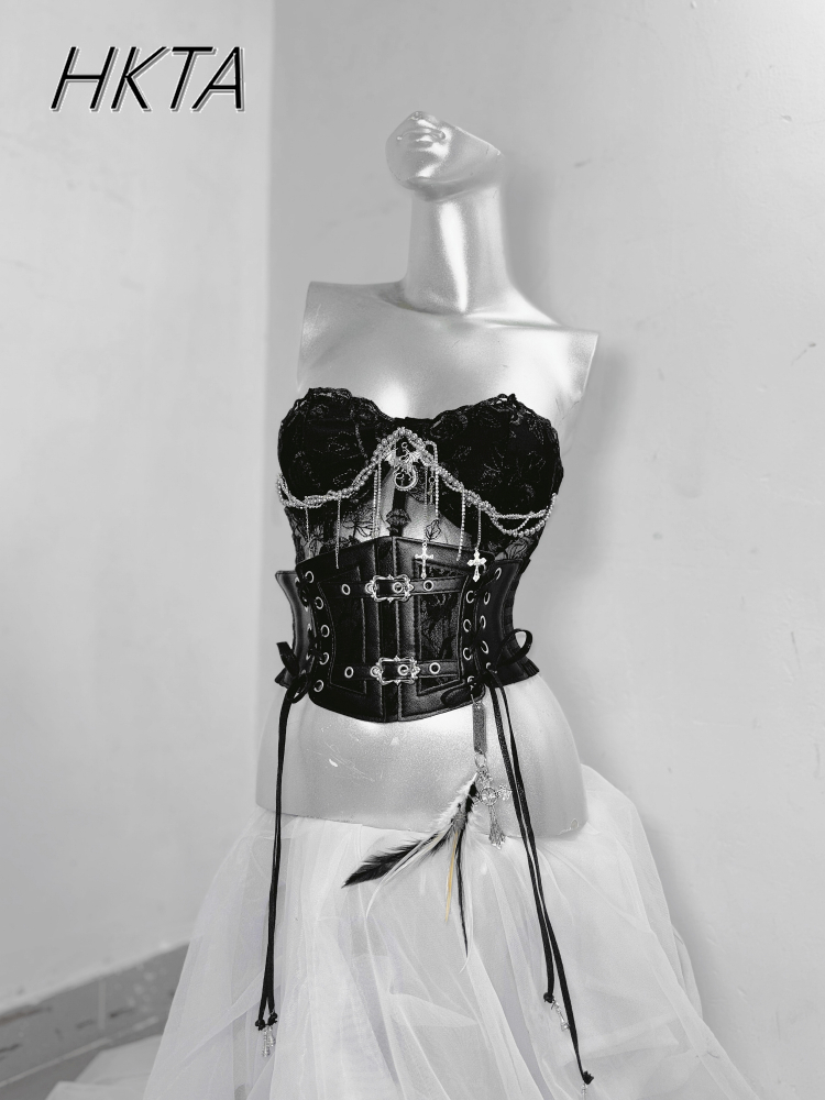 Dark Style Goth Metal Chain Wa - Embroidery Rose บทวิจารณ์และราคา