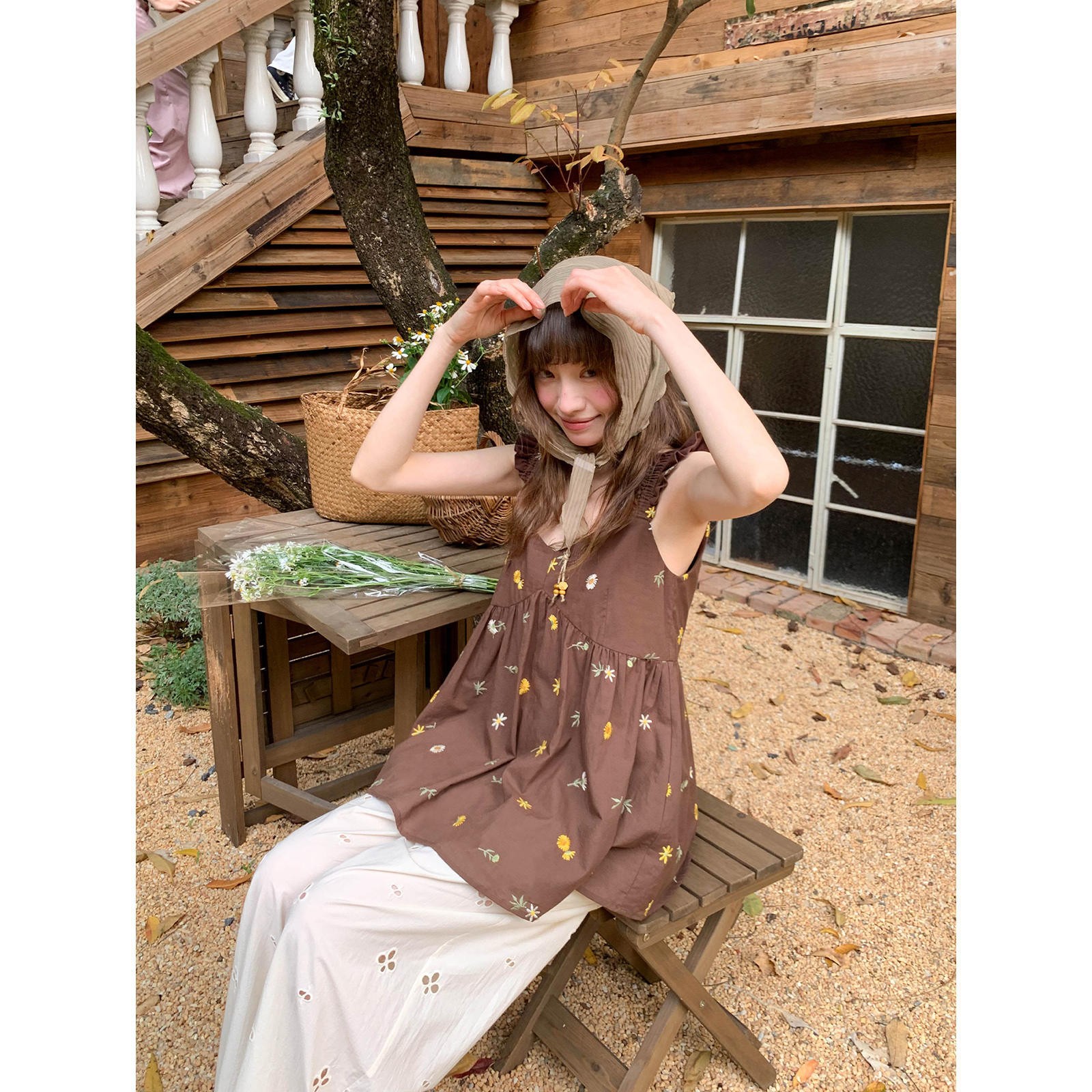 Summer Womens Blouse Short Sle - Embroidery Daisy บทวิจารณ์และราคา