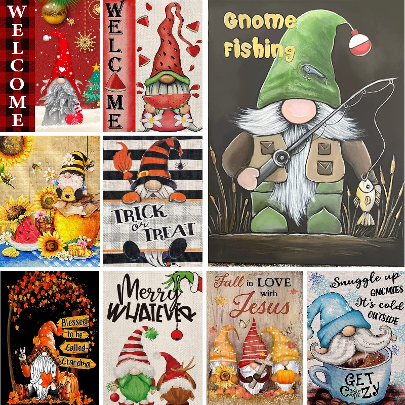 5D DIY Welcome Fall Xmas Gnome - Embroidery Xmas Decorations บทวิจารณ์และราคา