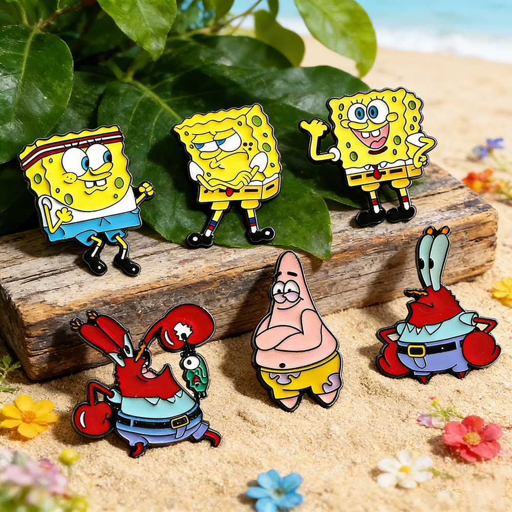 6 Pcs SpongeBob SquarePants An - Embroidery Tulle บทวิจารณ์และราคา
