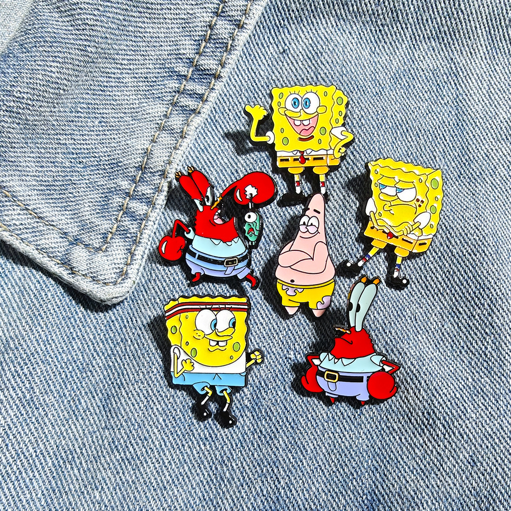 6 Pcs SpongeBob SquarePants An - Embroidery Tulle บทวิจารณ์และราคา