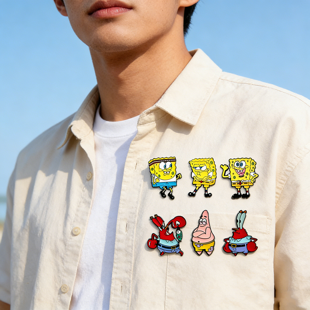 6 Pcs SpongeBob SquarePants An - Embroidery Tulle บทวิจารณ์และราคา
