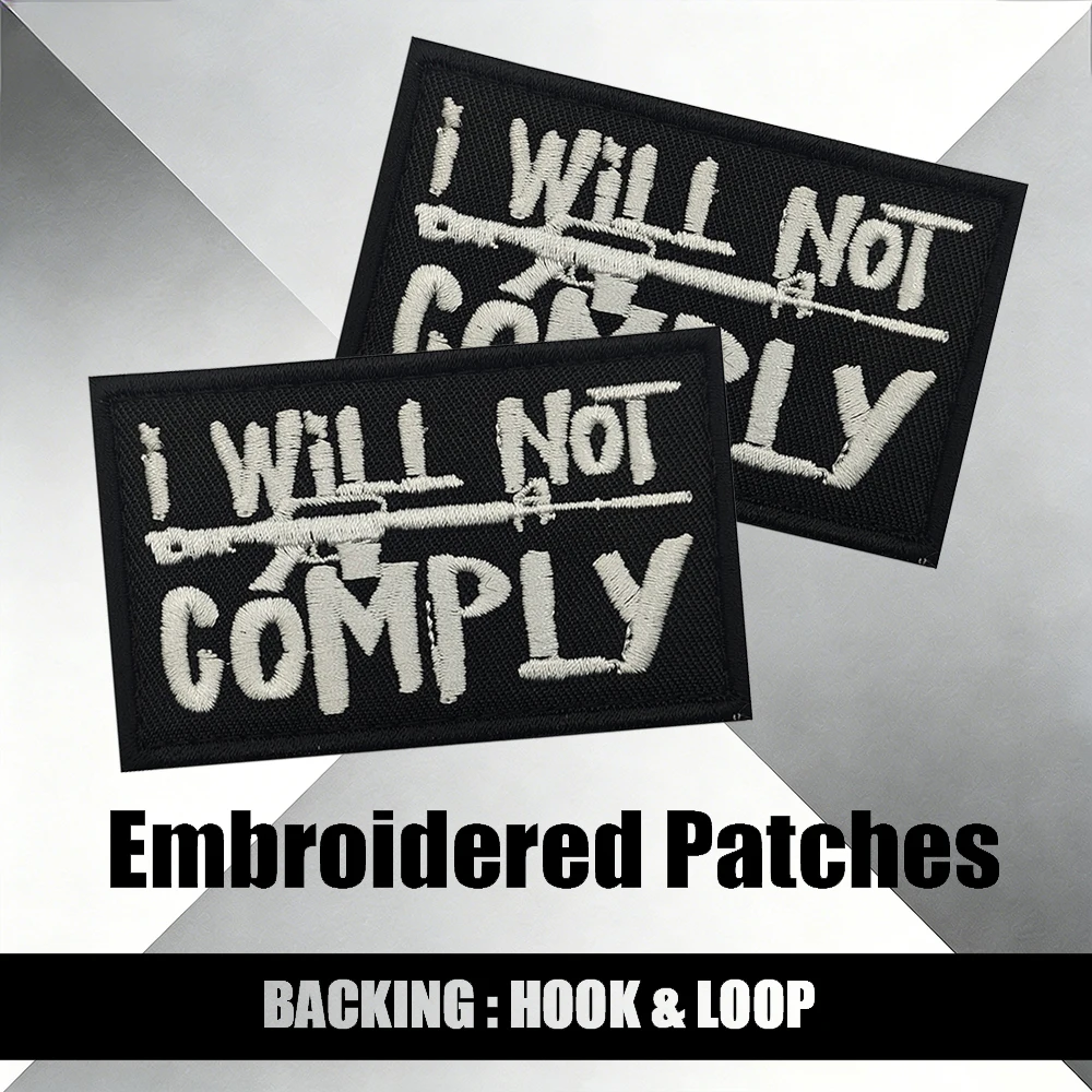 I Will Not Comply Black White  - Embroidery Font Free บทวิจารณ์และราคา