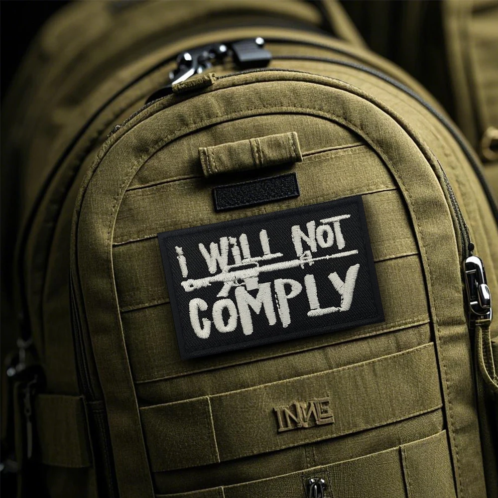 I Will Not Comply Black White  - Embroidery Font Free บทวิจารณ์และราคา
