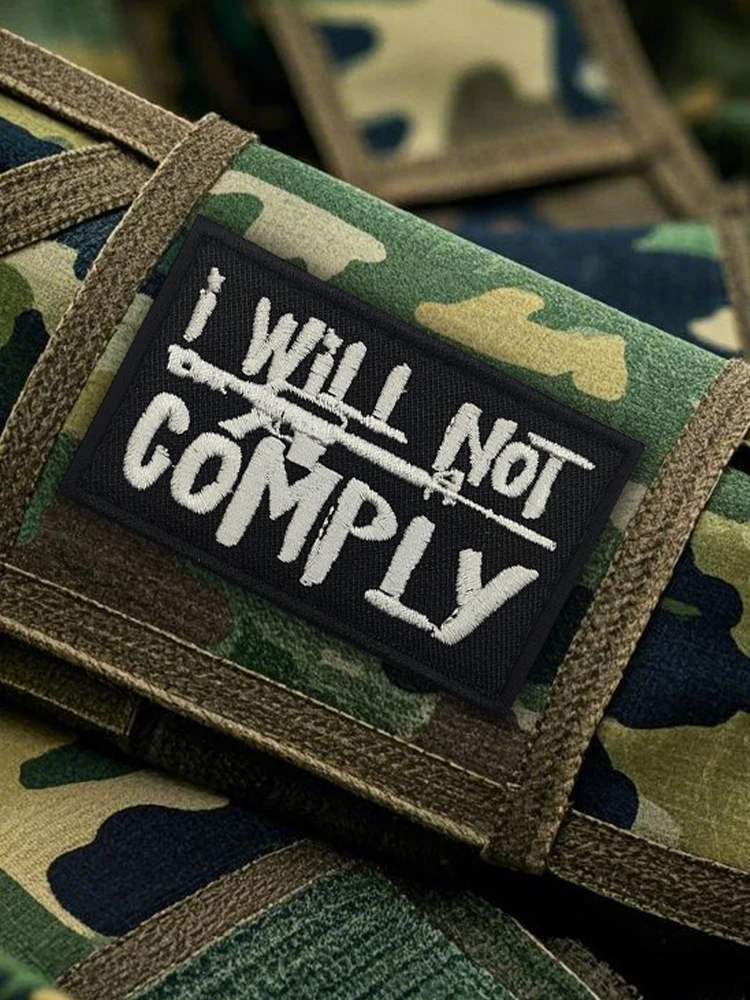 I Will Not Comply Black White  - Embroidery Font Free บทวิจารณ์และราคา