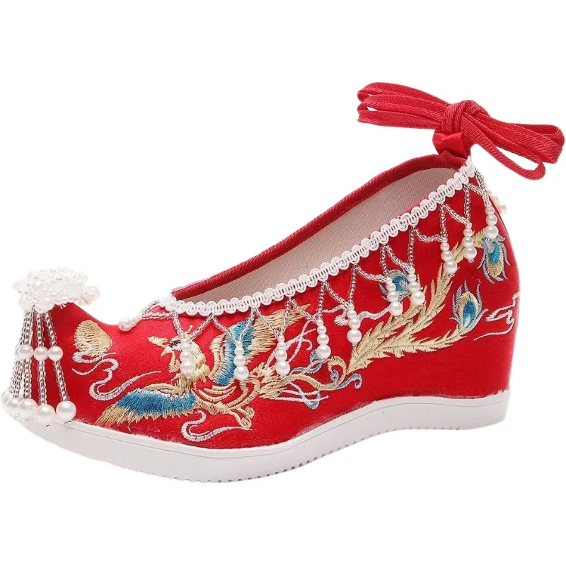 Women New Red Embroidered Wedd - Embroidery Beads บทวิจารณ์และราคา