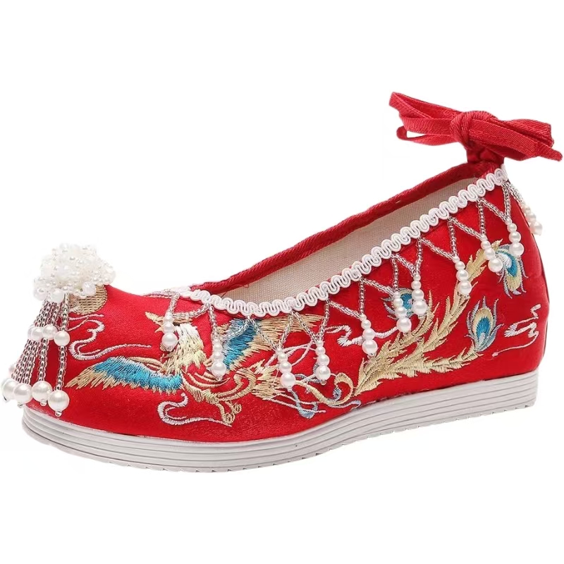 Women New Red Embroidered Wedd - Embroidery Beads บทวิจารณ์และราคา
