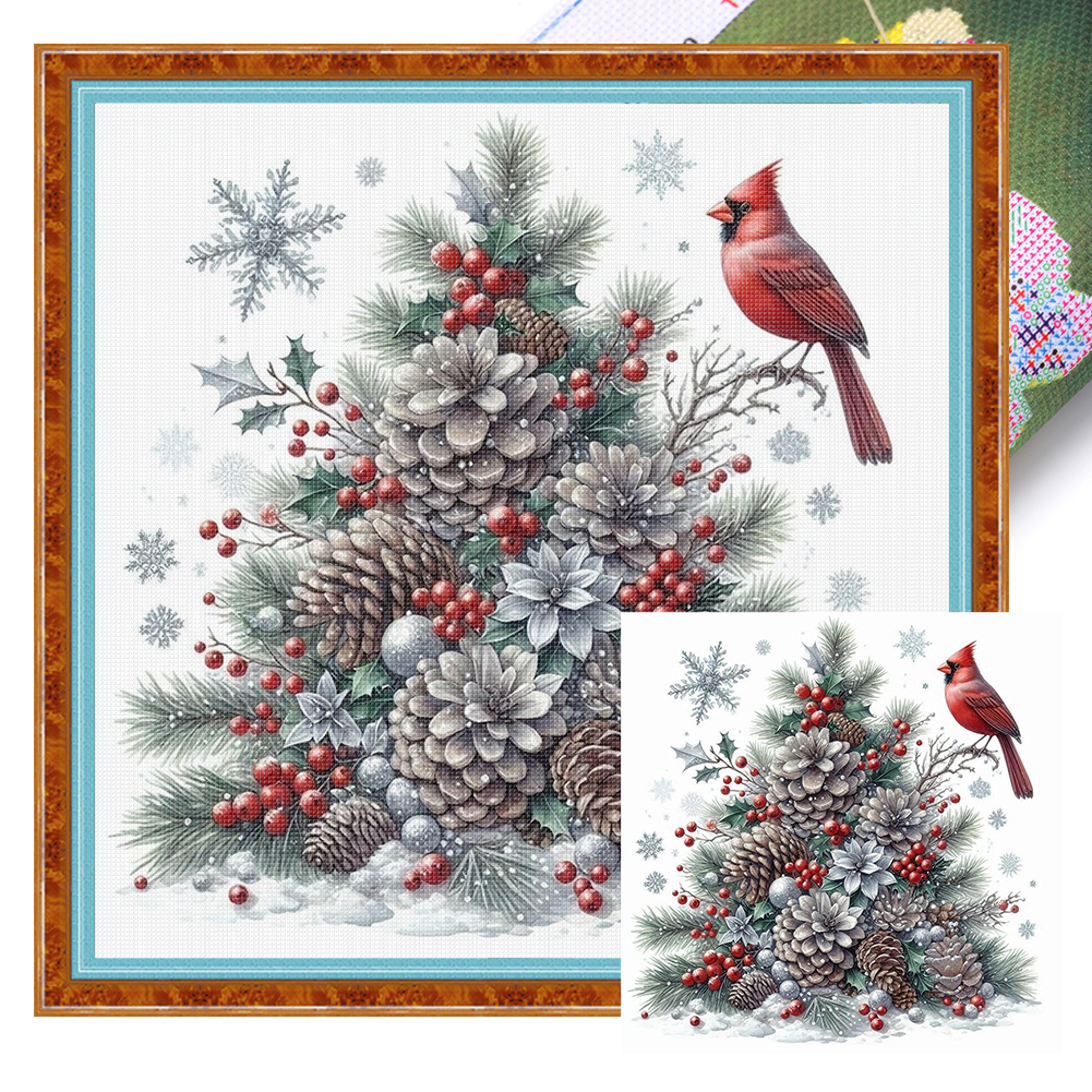 Xmas Printed Cross Stitch Kit  - Embroidery Xmas Decorations บทวิจารณ์และราคา