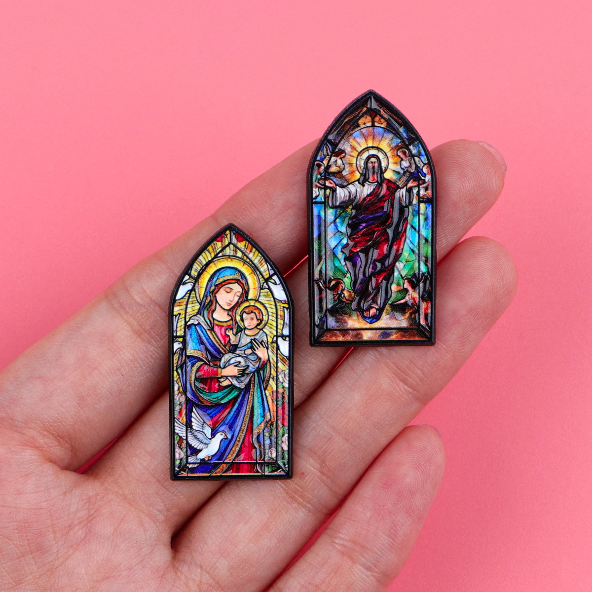 Virgin Mary Jesus Vintage Lape - Embroidery Jesus บทวิจารณ์และราคา