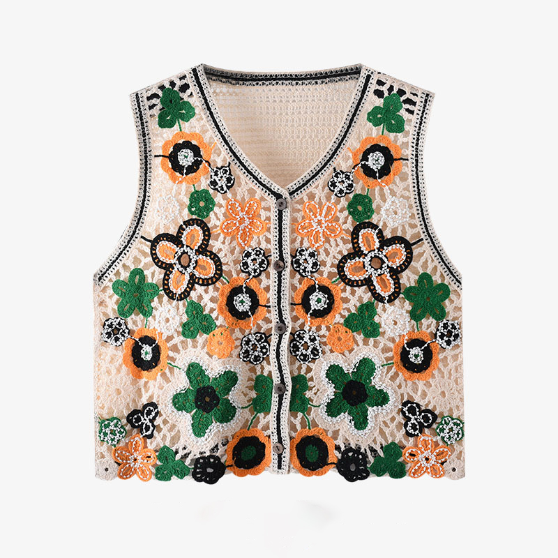 Daisy Crochet Vest for Women S - Embroidery Daisy บทวิจารณ์และราคา