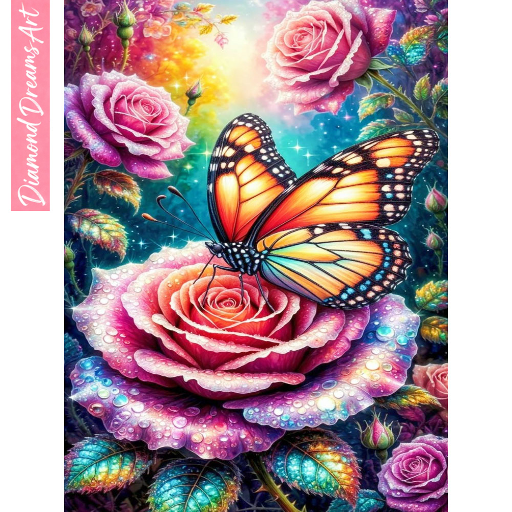 Butterfly Diamond Mosaic 5D DI - Embroidery Rose บทวิจารณ์และราคา