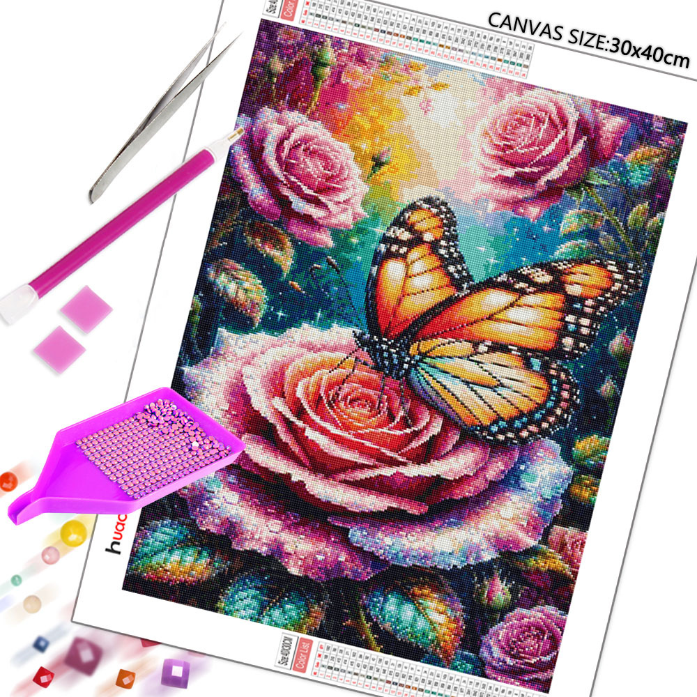 Butterfly Diamond Mosaic 5D DI - Embroidery Rose บทวิจารณ์และราคา
