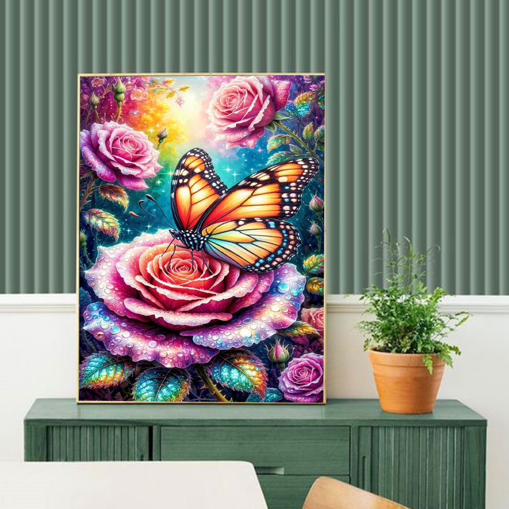 Butterfly Diamond Mosaic 5D DI - Embroidery Rose บทวิจารณ์และราคา