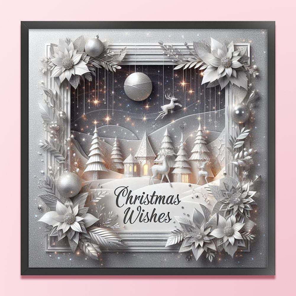 Xmas Printed Cross Stitch Kit  - Embroidery Xmas Decorations บทวิจารณ์และราคา