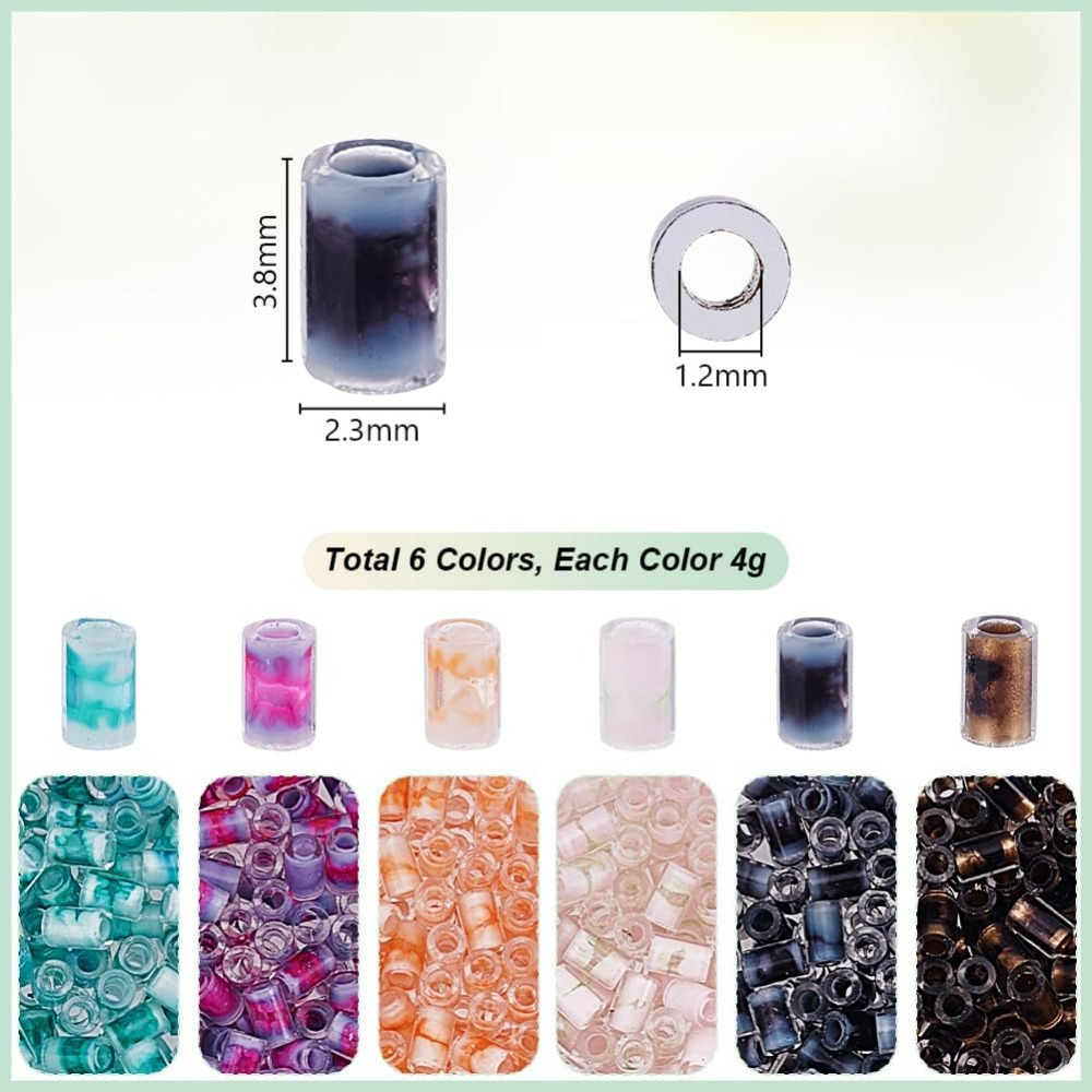720pcs 6 Colors Tube Beads 24g - Embroidery Beads บทวิจารณ์และราคา