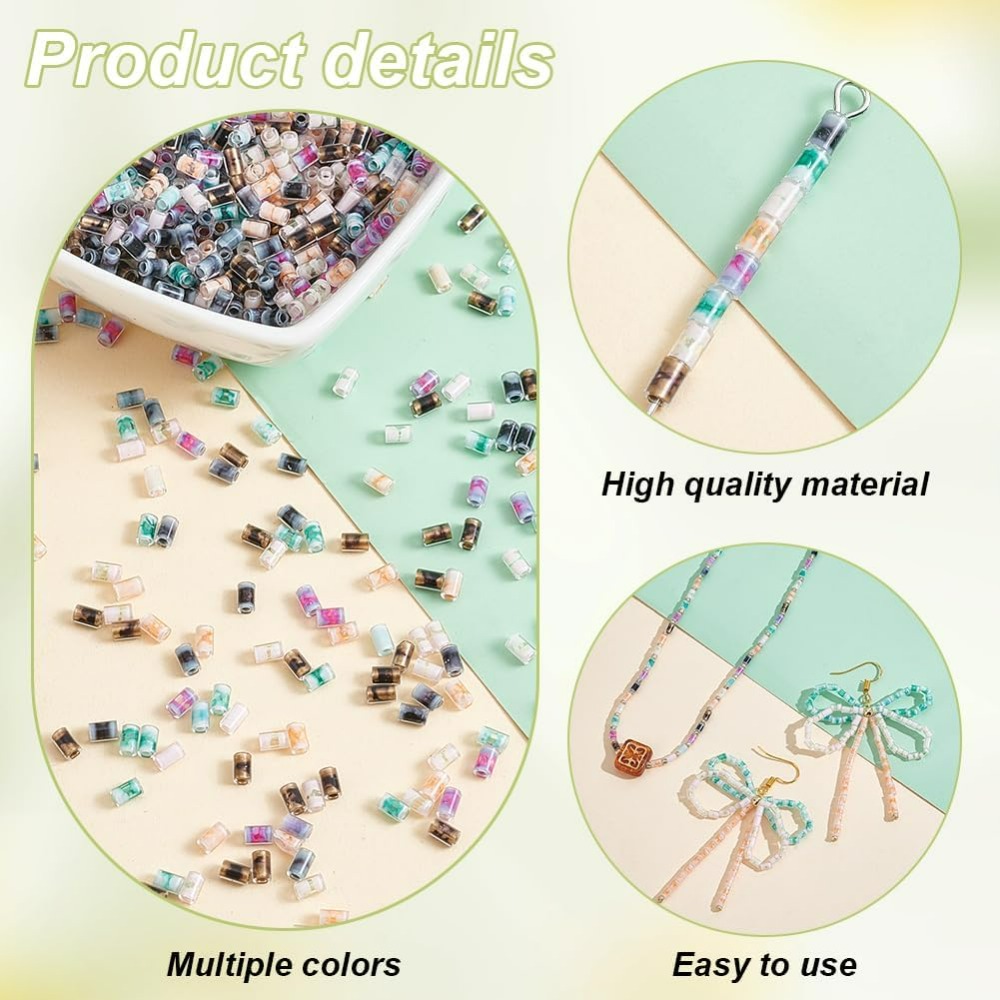 720pcs 6 Colors Tube Beads 24g - Embroidery Beads บทวิจารณ์และราคา