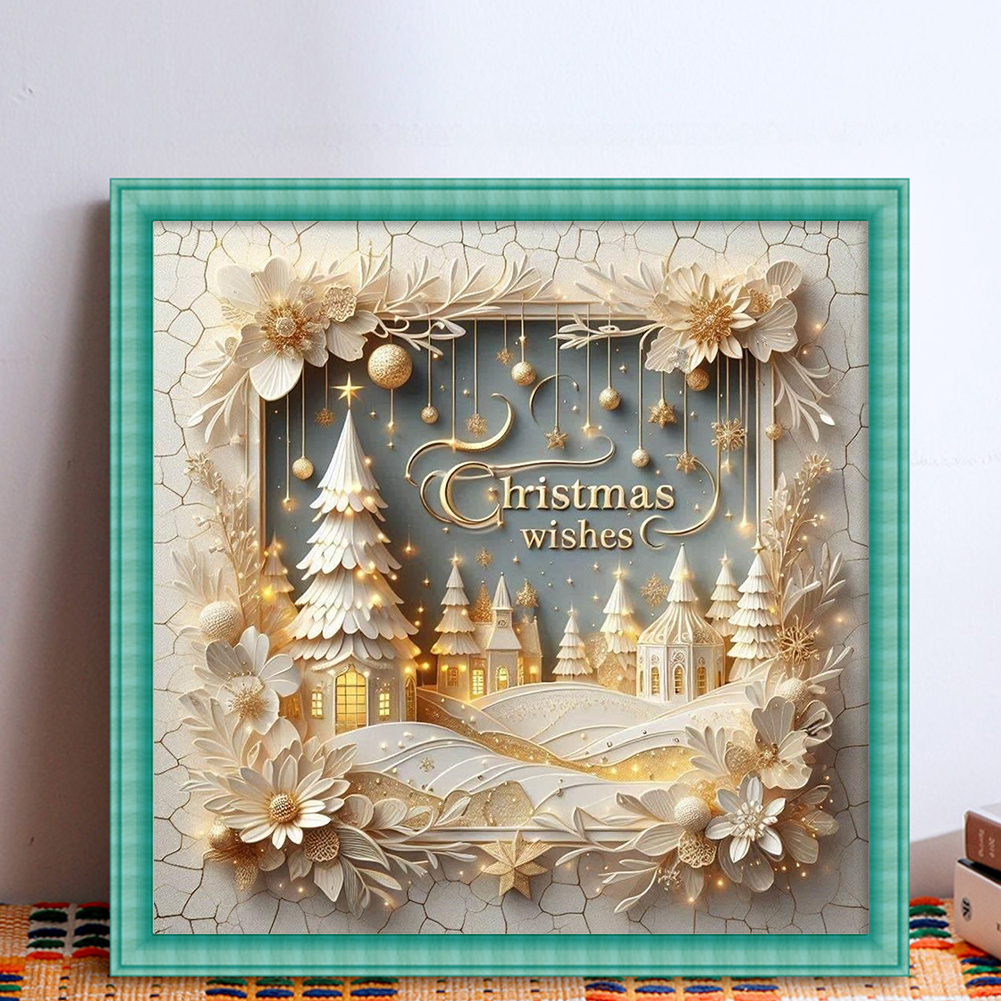 Xmas Printed Cross Stitch Kit  - Embroidery Xmas Decorations บทวิจารณ์และราคา
