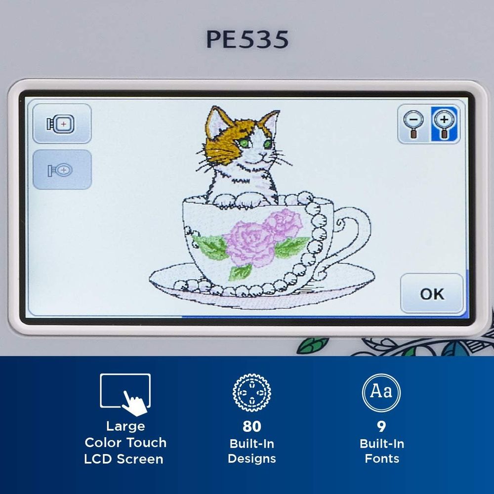 PE535 Embroidery Machine, 80 B - Embroidery Font Free บทวิจารณ์และราคา