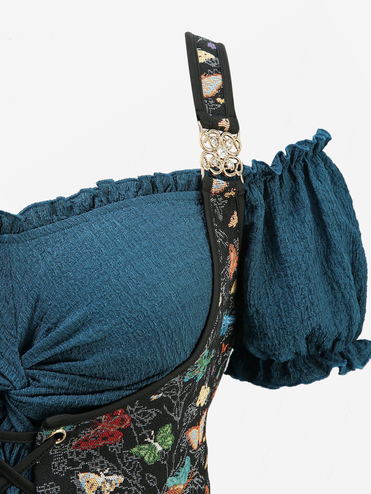Plus Size Casual Deep Green Dr - Embroidery Texture บทวิจารณ์และราคา