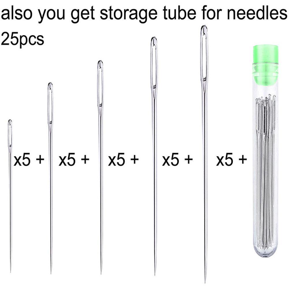 25 Pcs Large Eye Stitching Nee - Embroidery Needles บทวิจารณ์และราคา