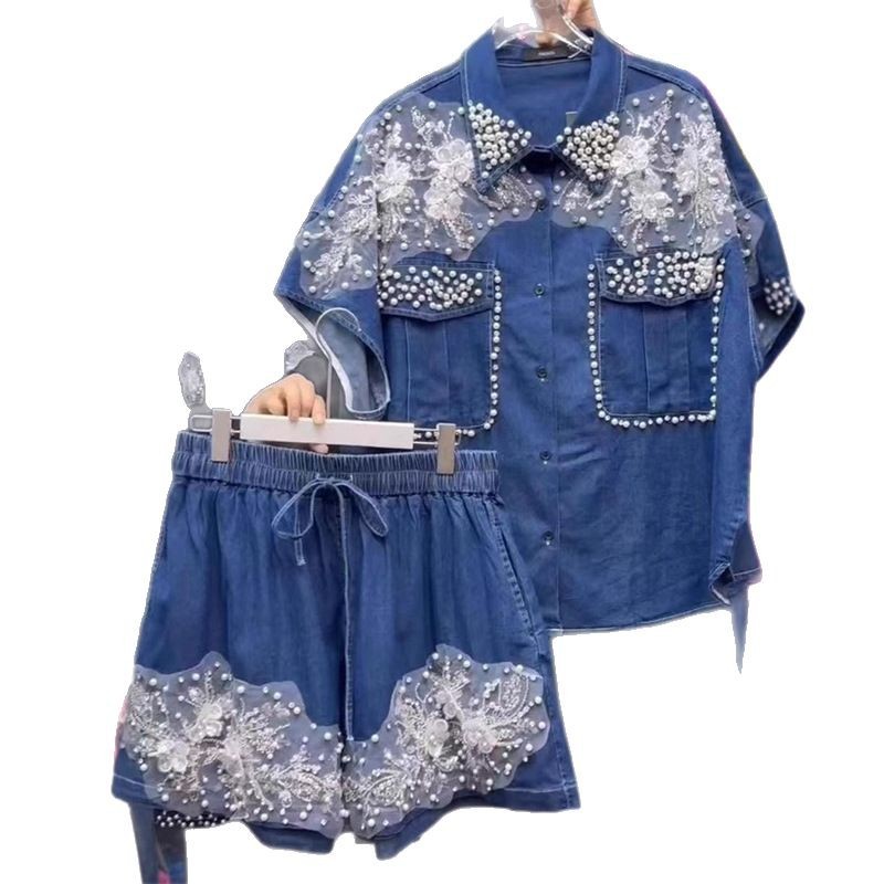 Women Diamonds Beaded Flowers  - Embroidery Blouse บทวิจารณ์และราคา