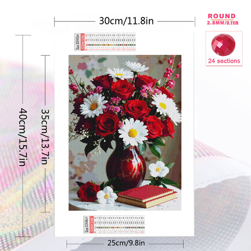 5D DIY Diamond Embroidery Rose - Embroidery Rose บทวิจารณ์และราคา
