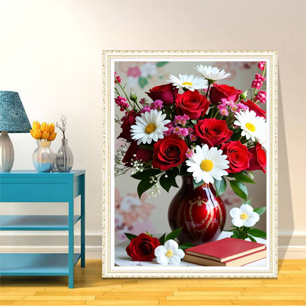 5D DIY Diamond Embroidery Rose - Embroidery Rose บทวิจารณ์และราคา