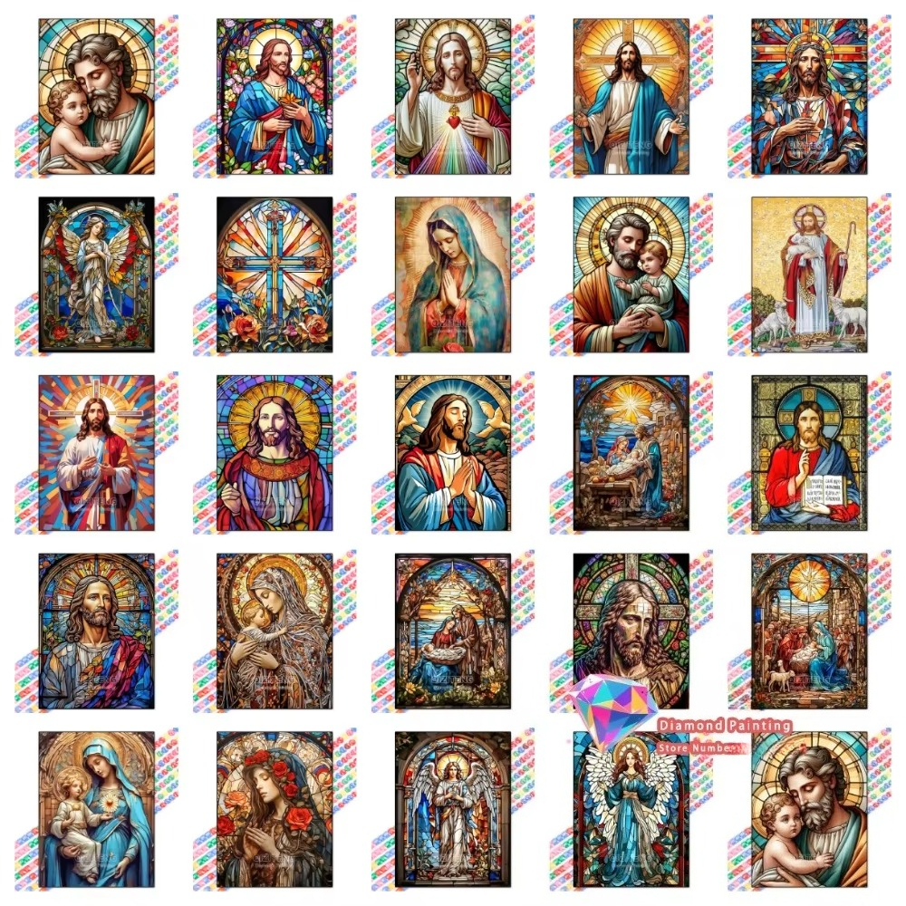 1PC frameless Easter Jesus Squ - Embroidery Jesus บทวิจารณ์และราคา