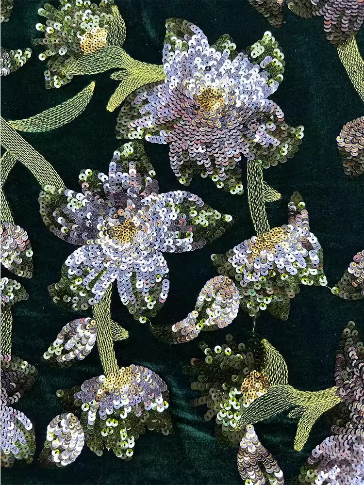 1yard Retro velvet tela Handcr - Embroidery Beads บทวิจารณ์และราคา