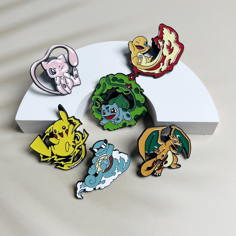 6pcs Anime Pins Set Pokemon En - Embroidery Tulle บทวิจารณ์และราคา