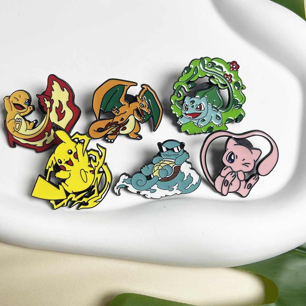 6pcs Anime Pins Set Pokemon En - Embroidery Tulle บทวิจารณ์และราคา