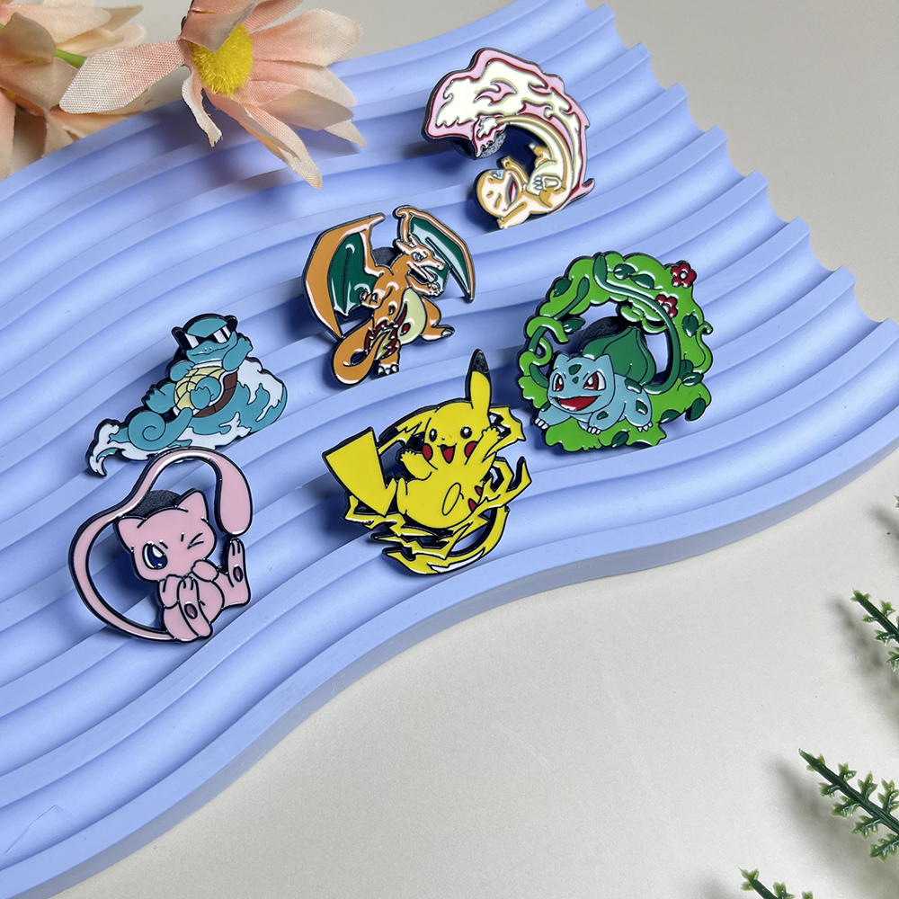 6pcs Anime Pins Set Pokemon En - Embroidery Tulle บทวิจารณ์และราคา